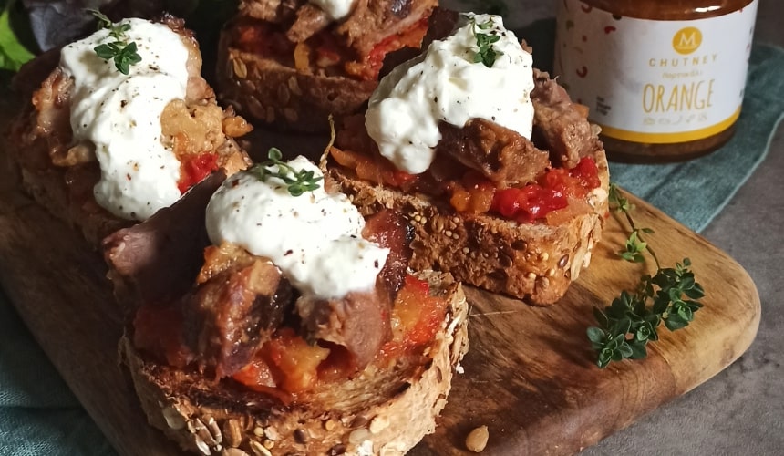 Bruschetta mit Orangen-Chutney