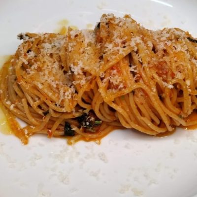 Spaghetti mit Spinatpastete